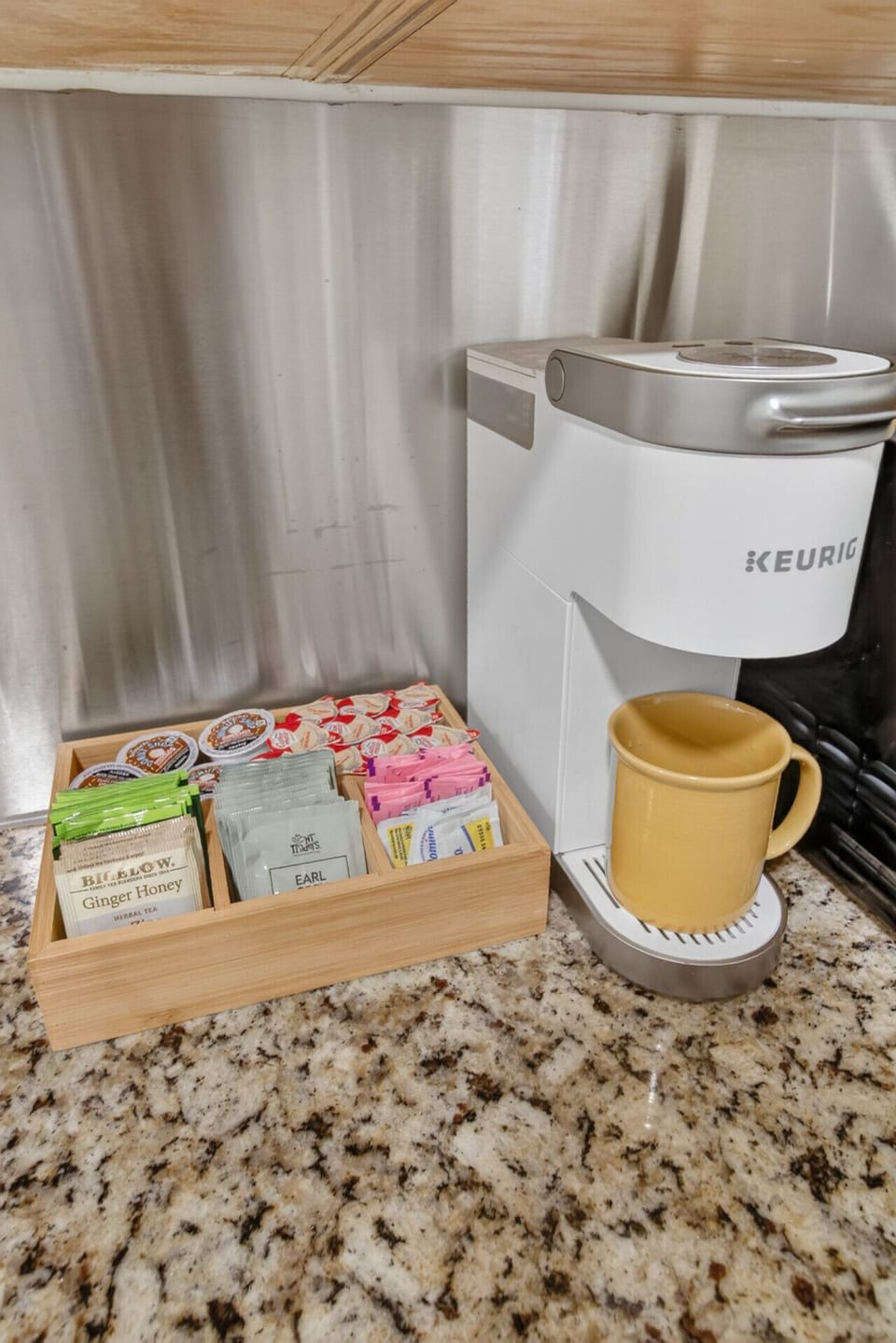 Unit 1 — Start your morning right with the Keurig and a curated selection of coffees and teas waiting for you