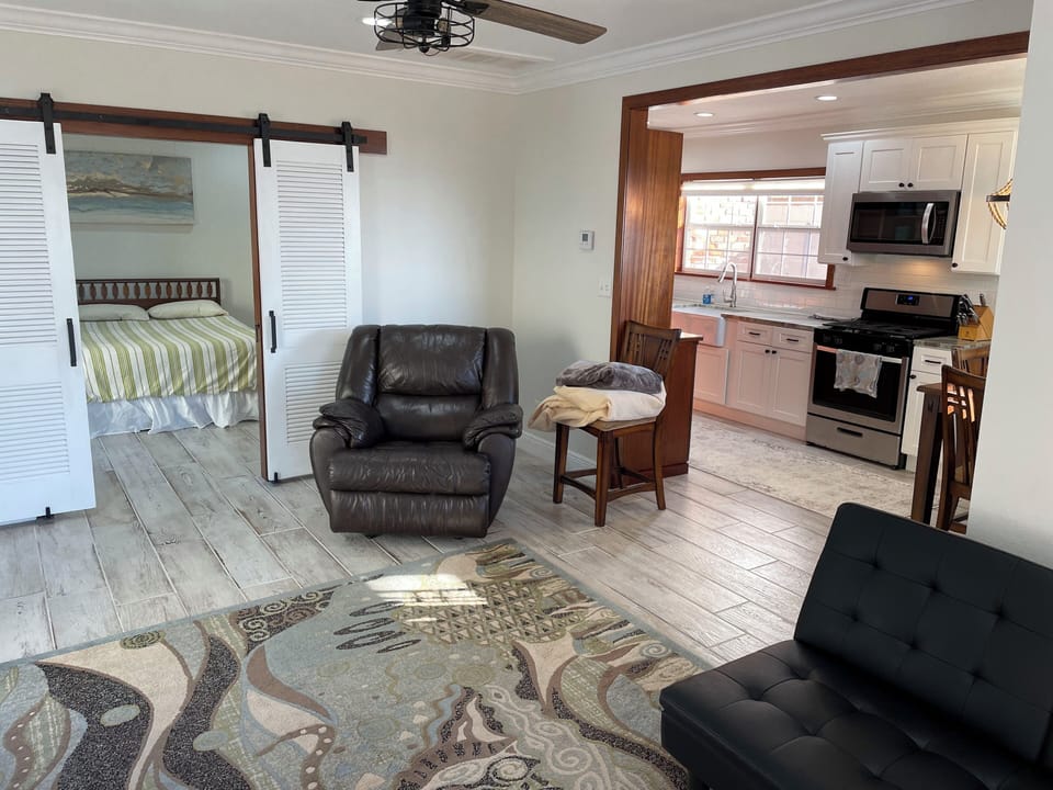 An open floor plan provides a comfortable space 