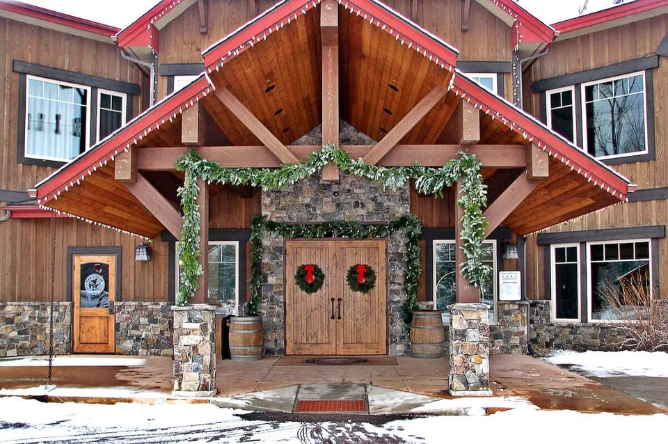 Step through the charming timber entry dressed for the season.