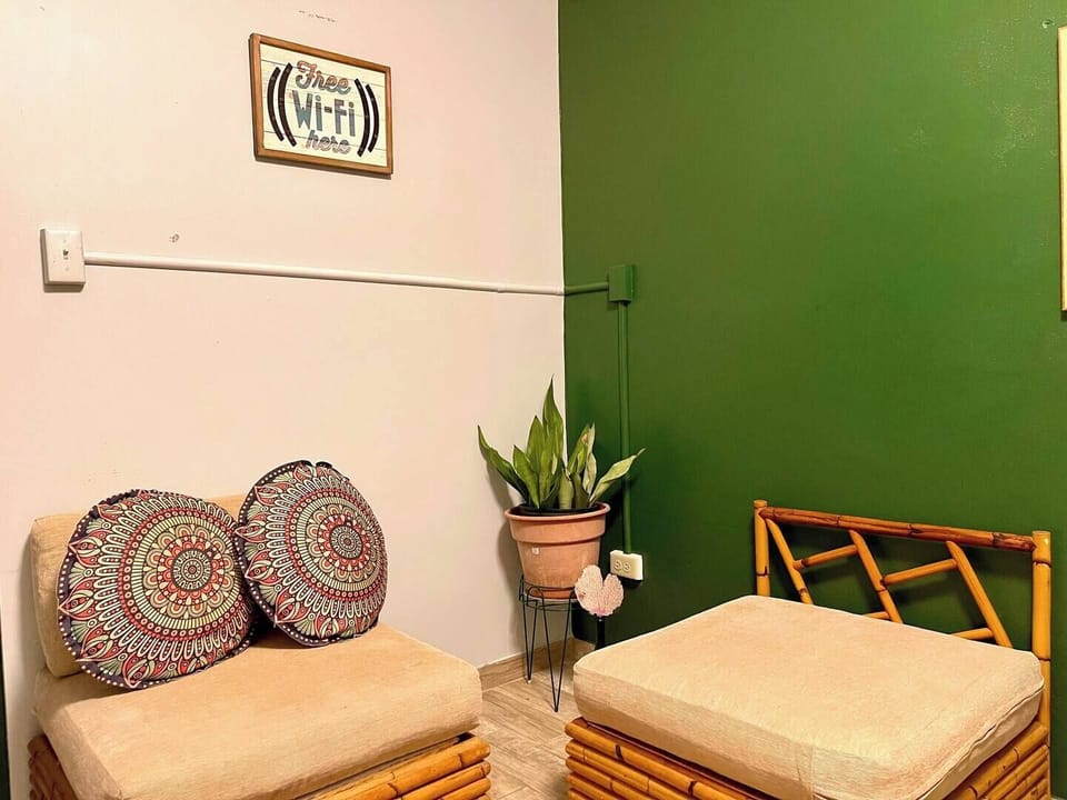A serene space with natural elements for a peaceful stay.

