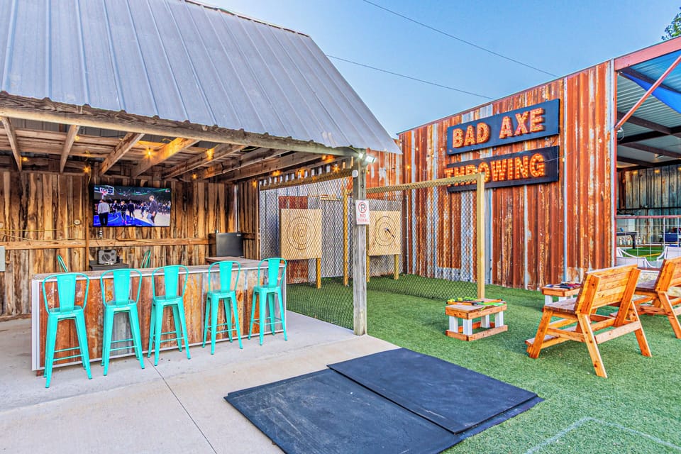 Grab a drink at the bar or test your skills with some "bad axe throwing" but we recommend foam tip archery for the safer option
