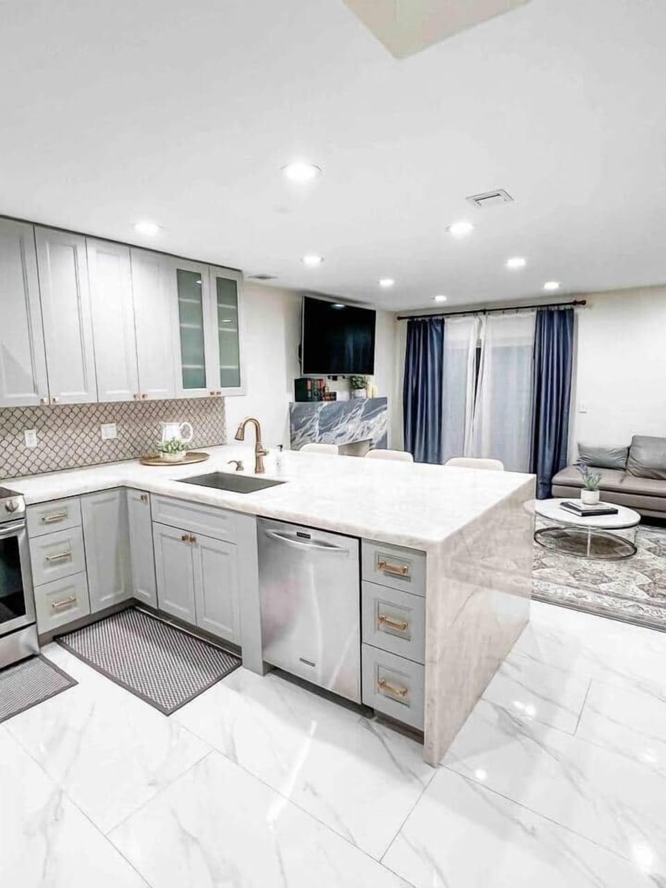 Kitchen + Living Room