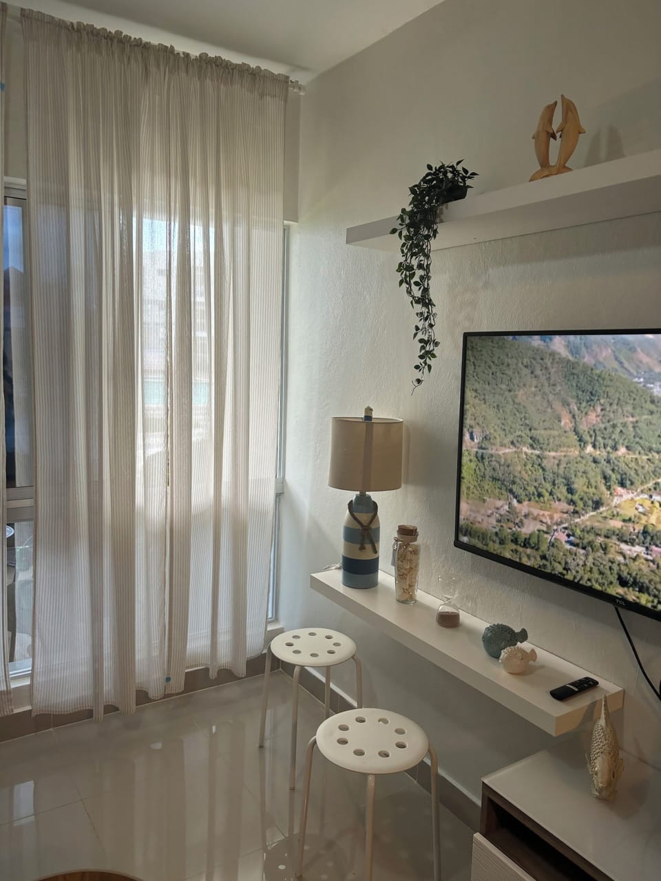 Living Room Area with Smart Television 