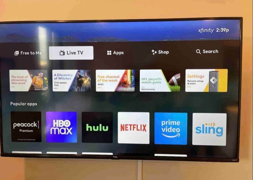 TV Roku channels are available on all TVs for guests.