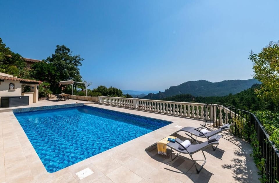 The pool area