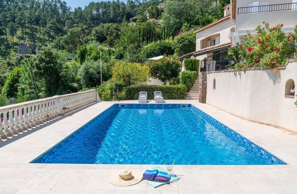 The pool area