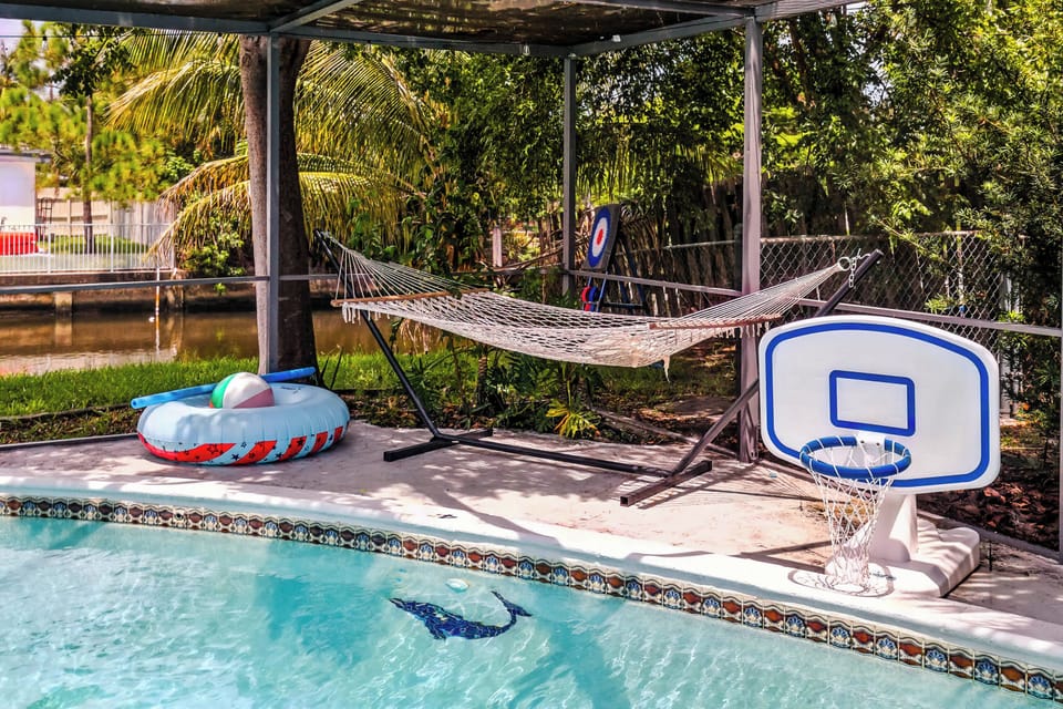 Hammock and pool basketball