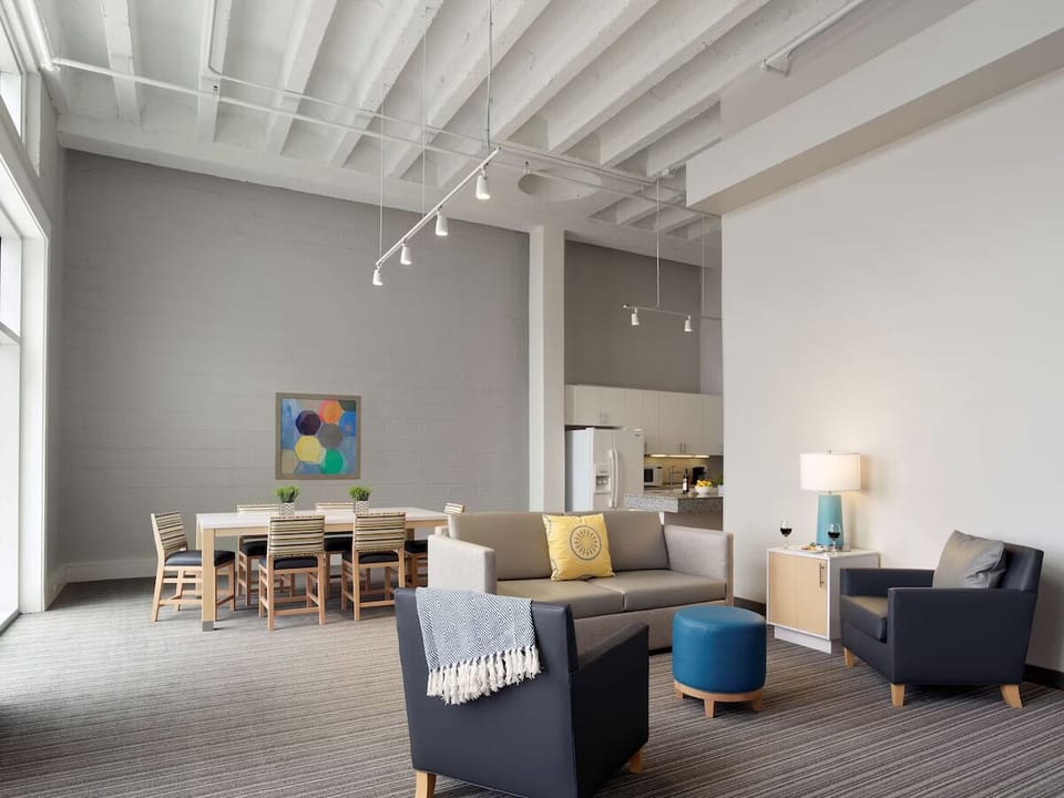 Stretch out in the airy loft living area with high ceilings.