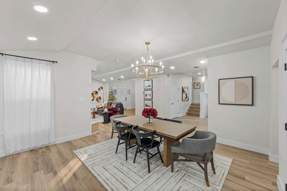Enjoy meals in this bright dining space with easy access to the upstairs bedrooms.
