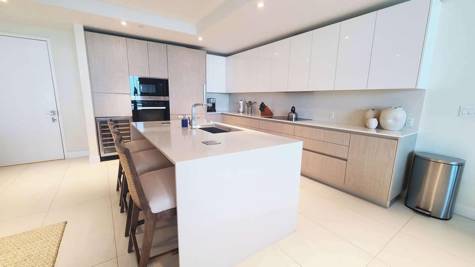 Our fully equipped kitchen with main central island.