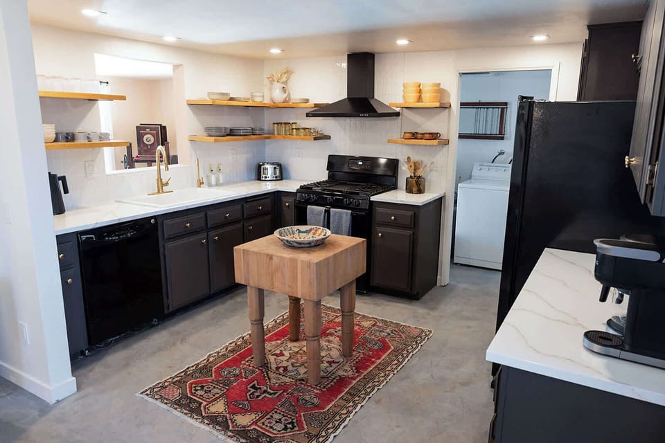 Fully stocked kitchen with basic cooking essentials provided