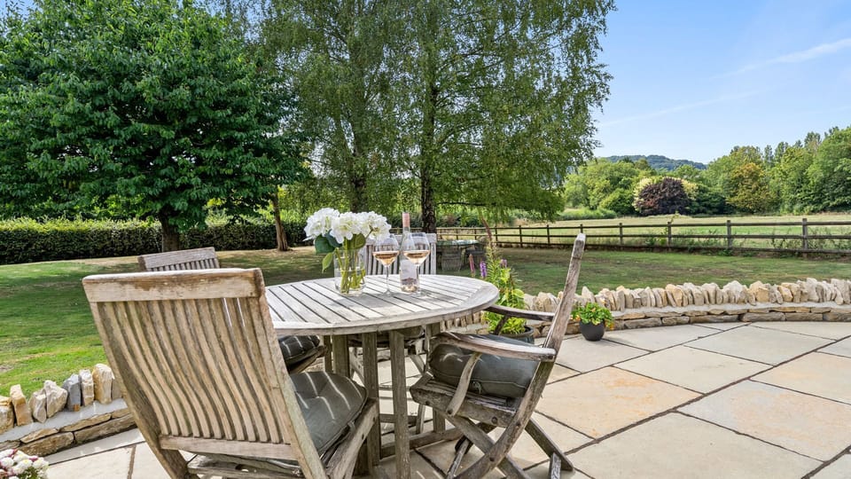 Enjoy a glass of wine on the terrace.