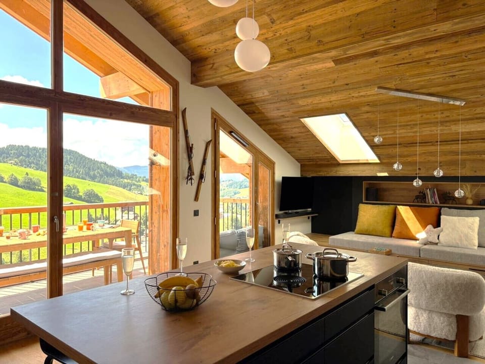 cuisinez avec vue panoramique sur les Aravis !