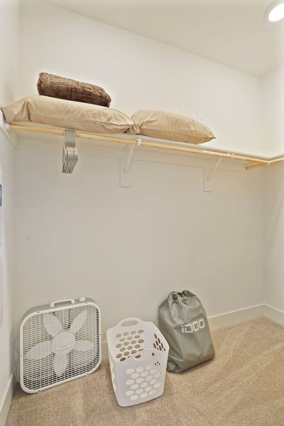 Extra pillows, air mattress and box fan.