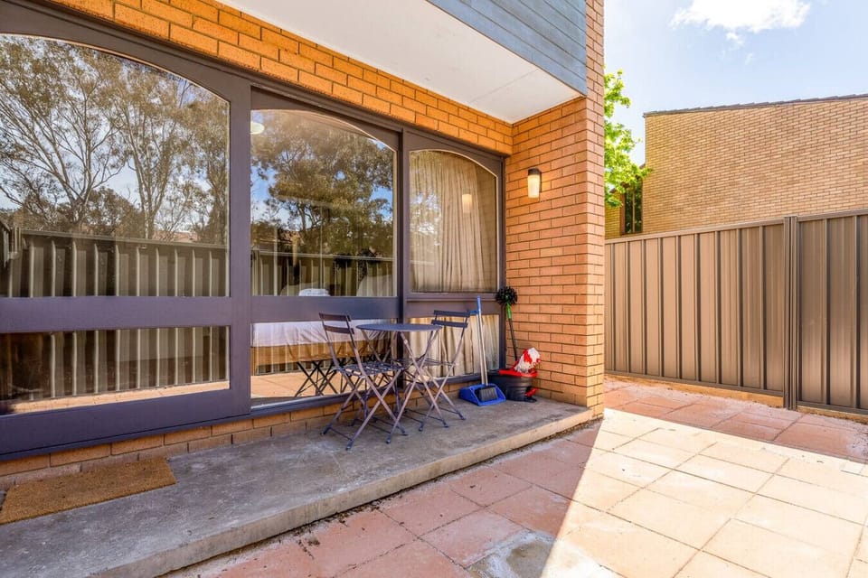 A bright, open patio offering easy access and peaceful outdoor space