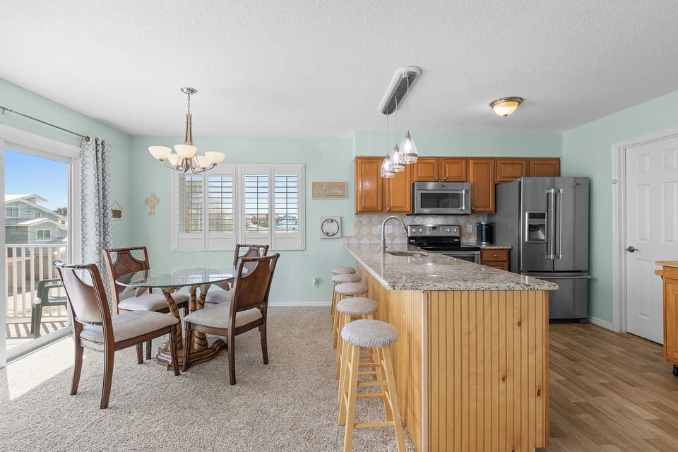 Dining table with seating for four