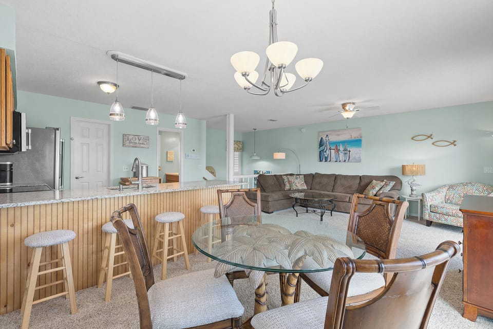 Living, kitchen and dining space