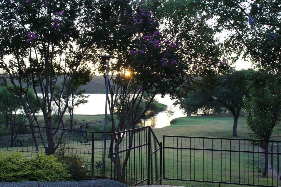 View of lake from end of driveway