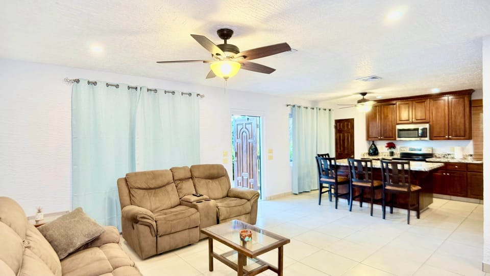 Open space with kitchen and living room
