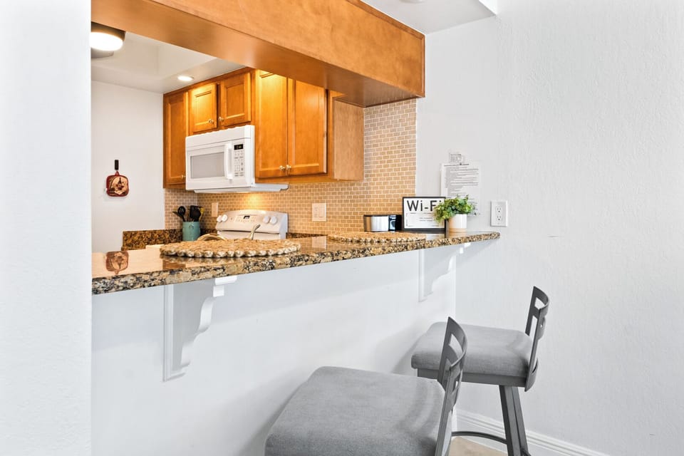Breakfast bar seats two