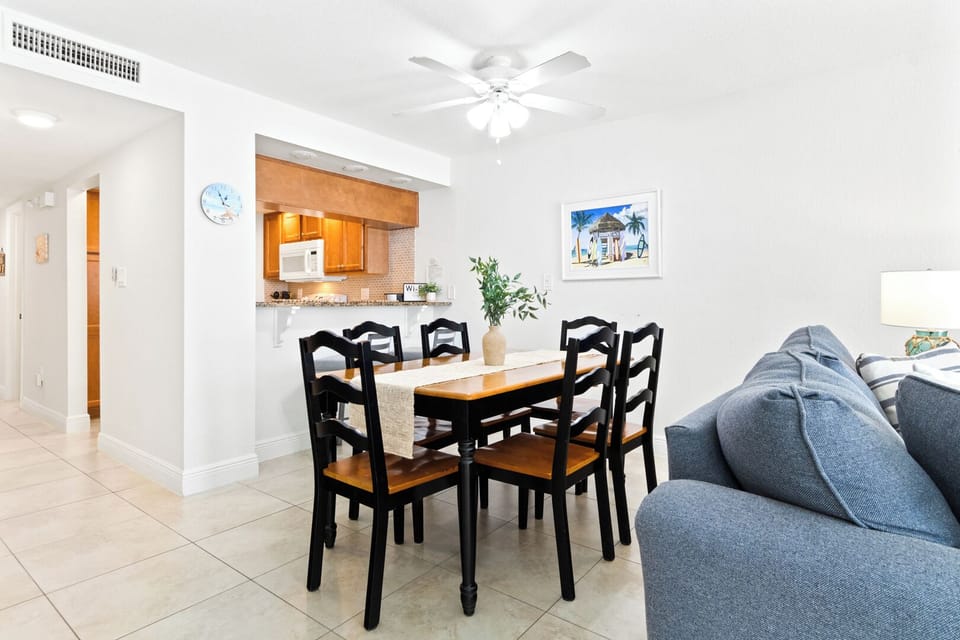 Dining table seats six