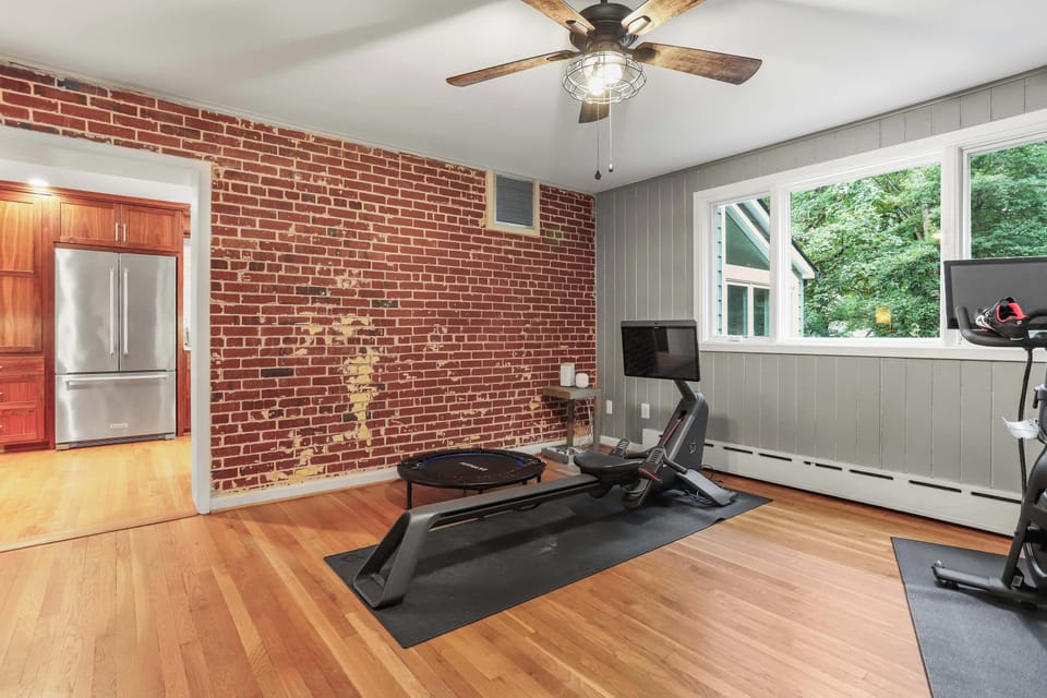 Home gym area.