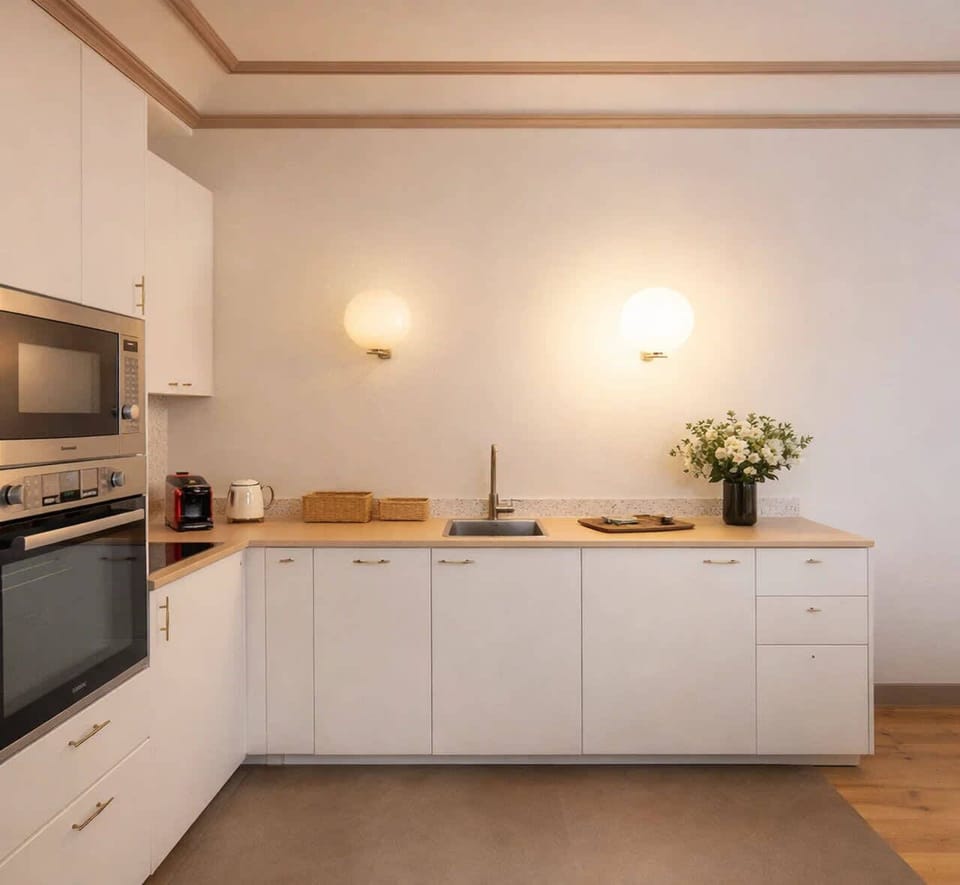 Stylish Paris Kitchen with Dining Space
