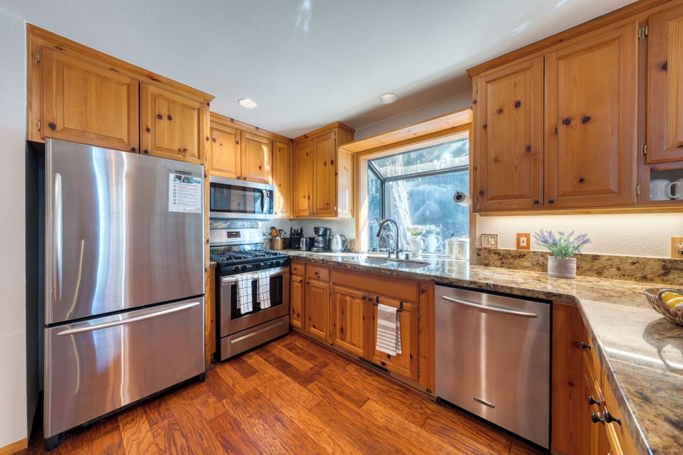 Fully stocked with reliable appliances and utensils.