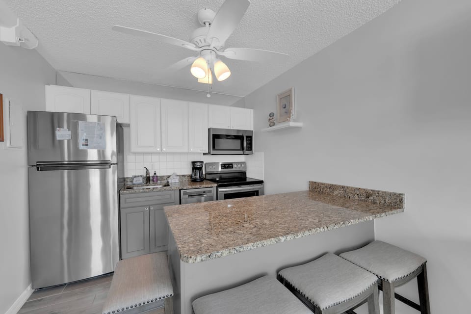 Prepare meals in your fully equipped kitchen