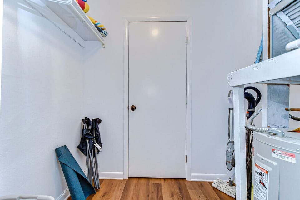 Our large walk in closet - we supply pool towels and beach gear