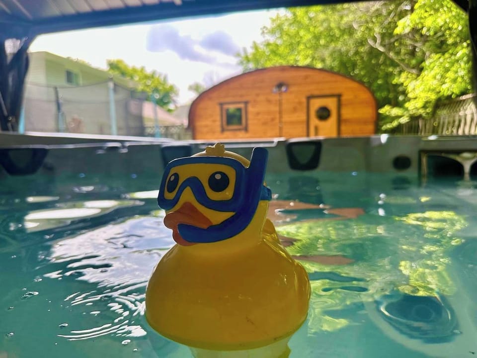 Hot Tub with Banya Behind