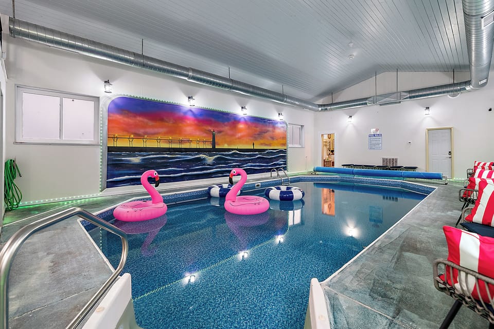 Dive into luxury! This stunning indoor pool is perfect for relaxation and fun!