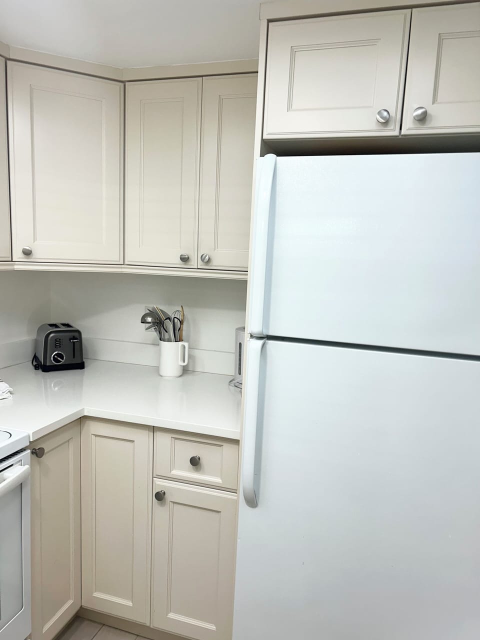 Fully equipped kitchen with everything needed for cooking during extended stays.