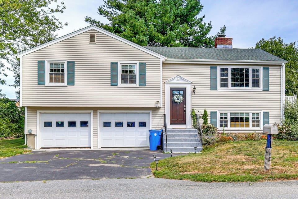 Property Exterior | Patio w/ Picnic Tables | Gas Grill | Wood-Burning Fire Pit