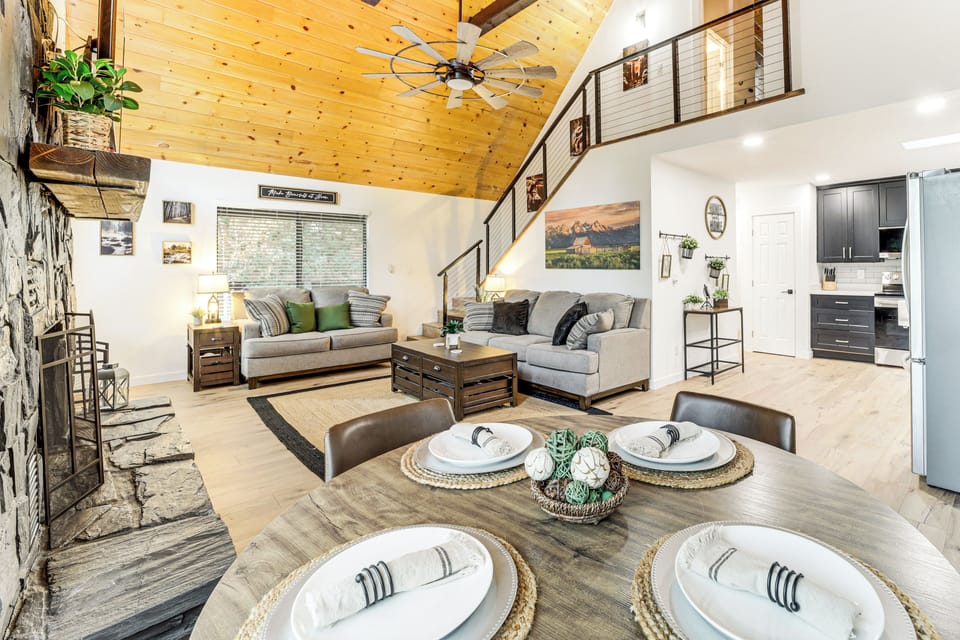 Living & Dining Area | 1st Floor | Open Floor Plan | Ceiling Fan