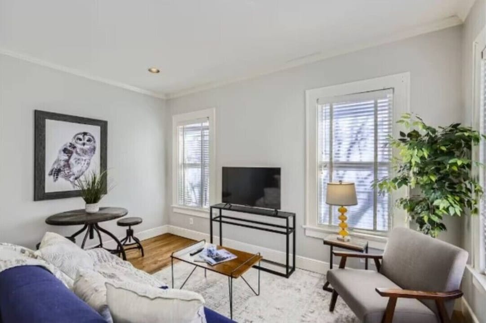 Light-filled space with comfy seating and happy vibes.