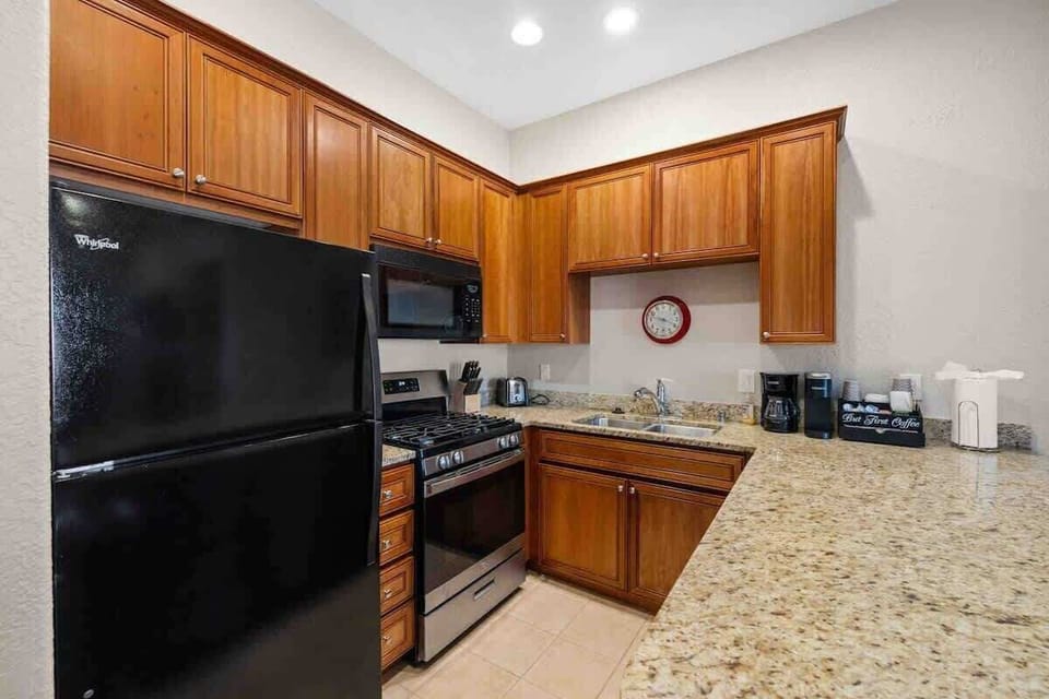 Fully equipped kitchen with modern appliances