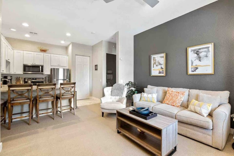 Spacious living room with natural light