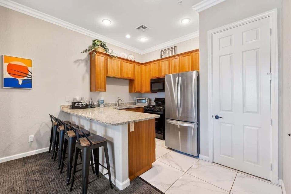 Fully equipped kitchen with modern appliances