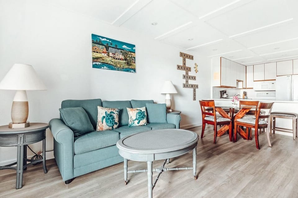 Lounge together in an open, sunlit space made for relaxing.
