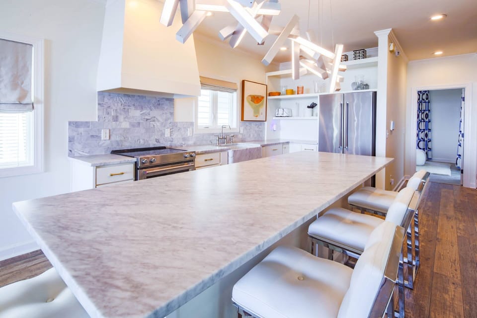 Ocean Sunrise is a gorgeously renovated oceanfront home in Wild Dunes Resort in Isle of Palms.