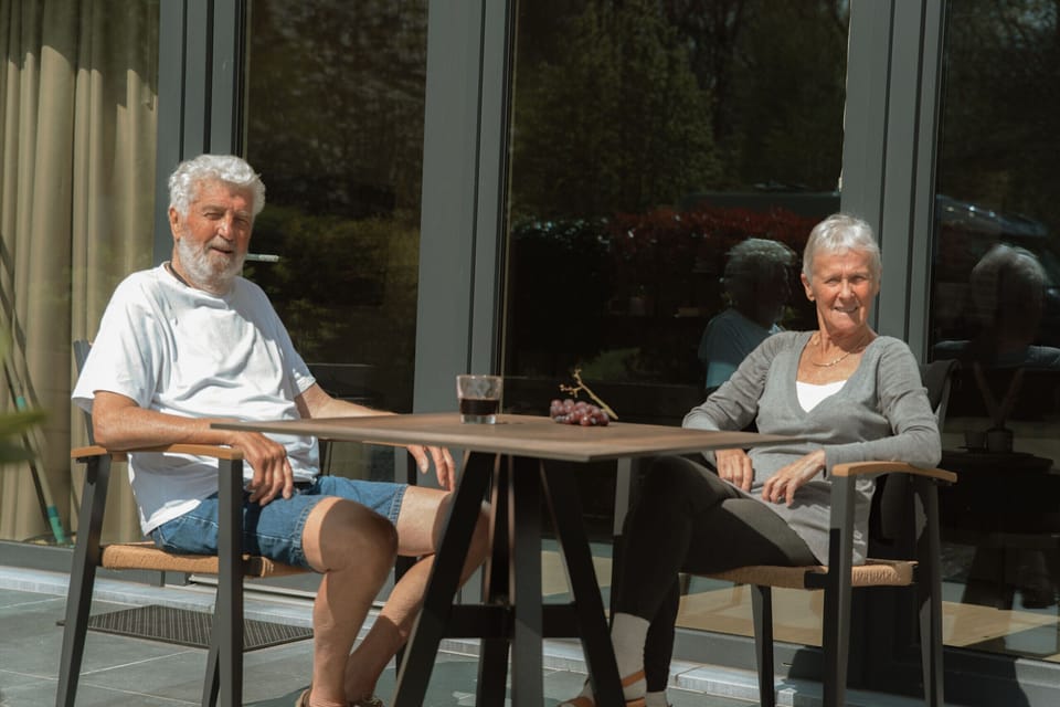 Terrace of Camping Natuurlijk Limburg – Studio 2