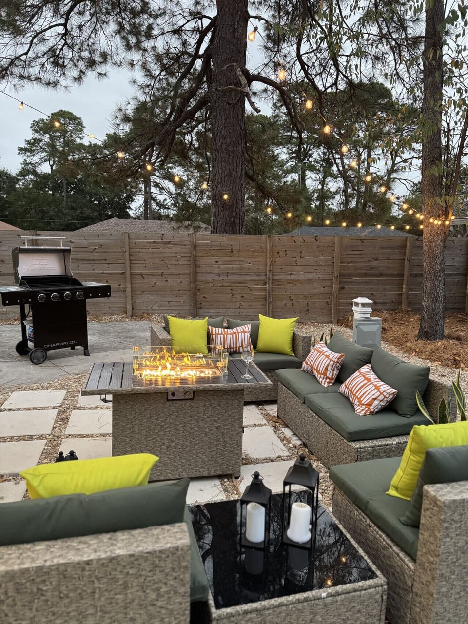 Outdoor Seating + Firepit+ Firegrill