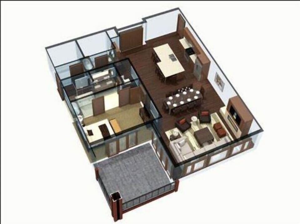 Sample floorplan of a 1 bedroom condo