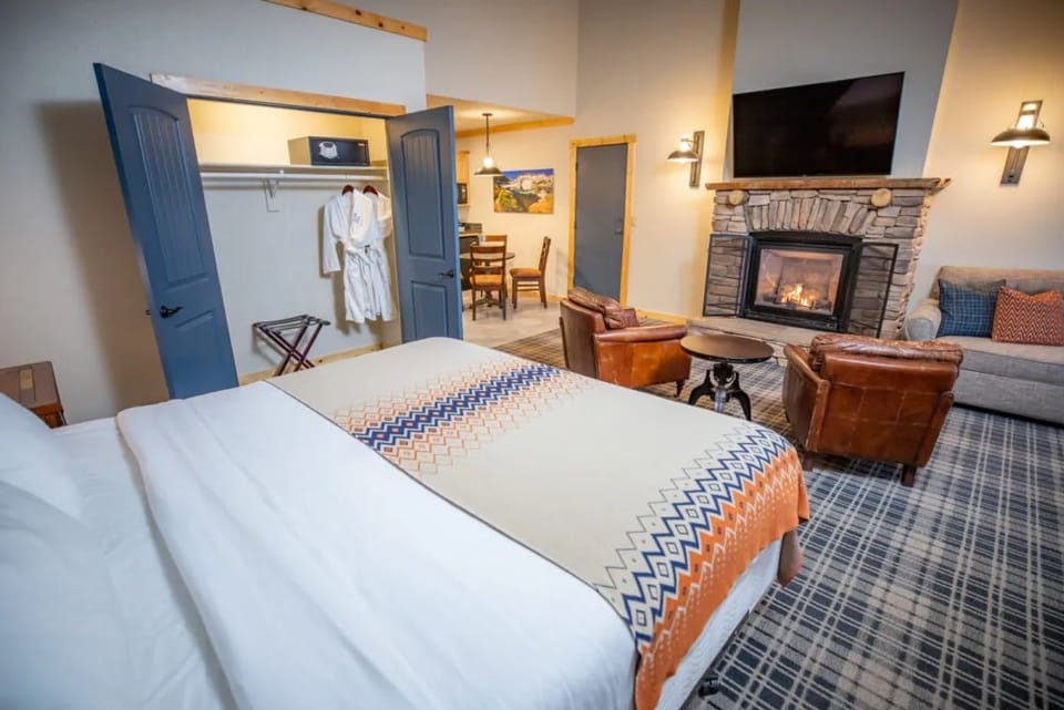Drift off knowing the fireplace lounge is steps away.