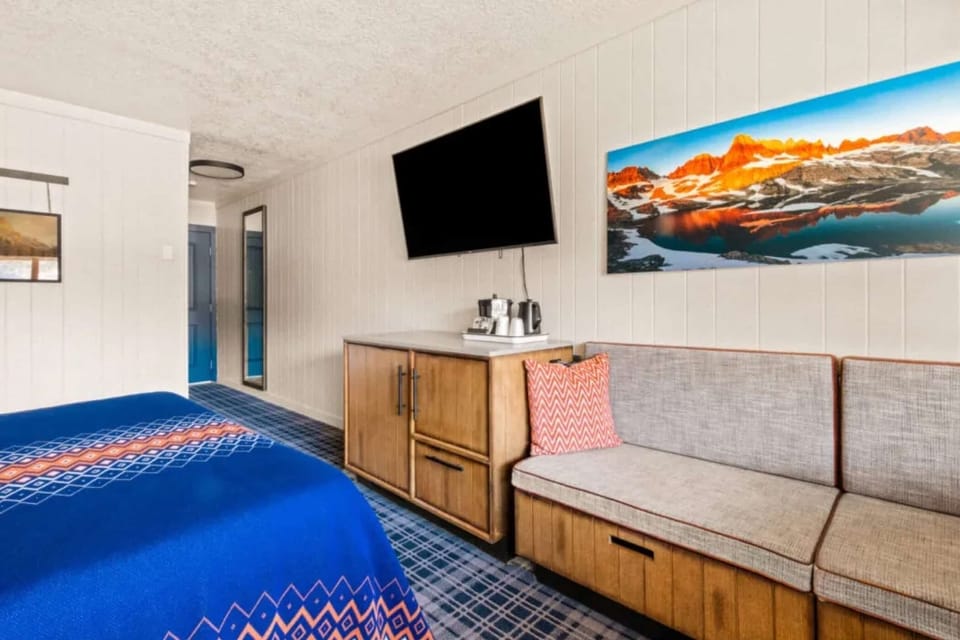 Kick back with a movie on the big screen TV.