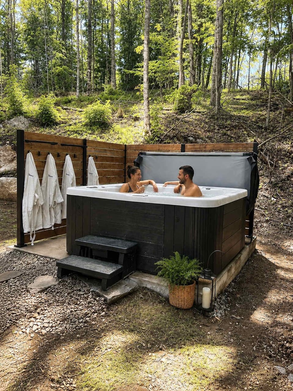 Outdoor spa tub