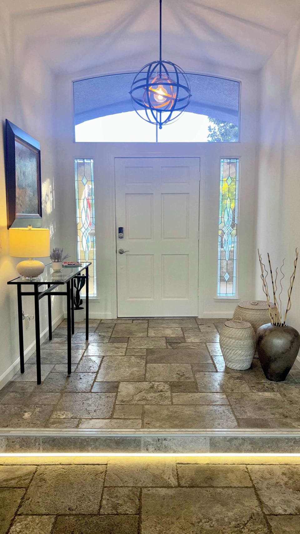 Front door closed from living room