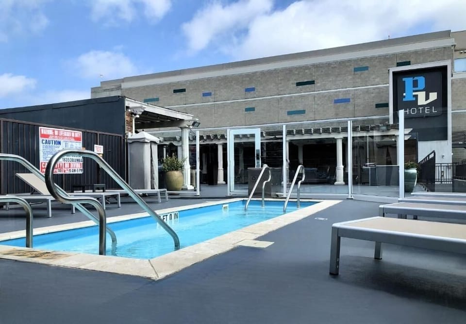Cool off with a refreshing swim in the rooftop pool.
