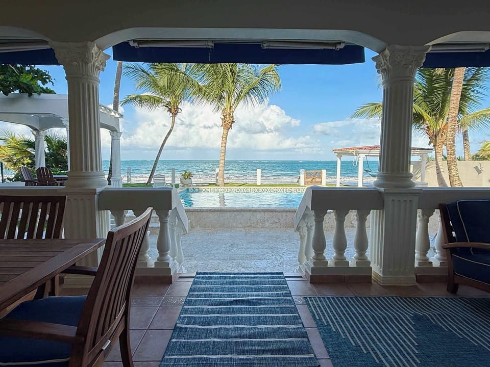 The pool and beach is right outside your back door!